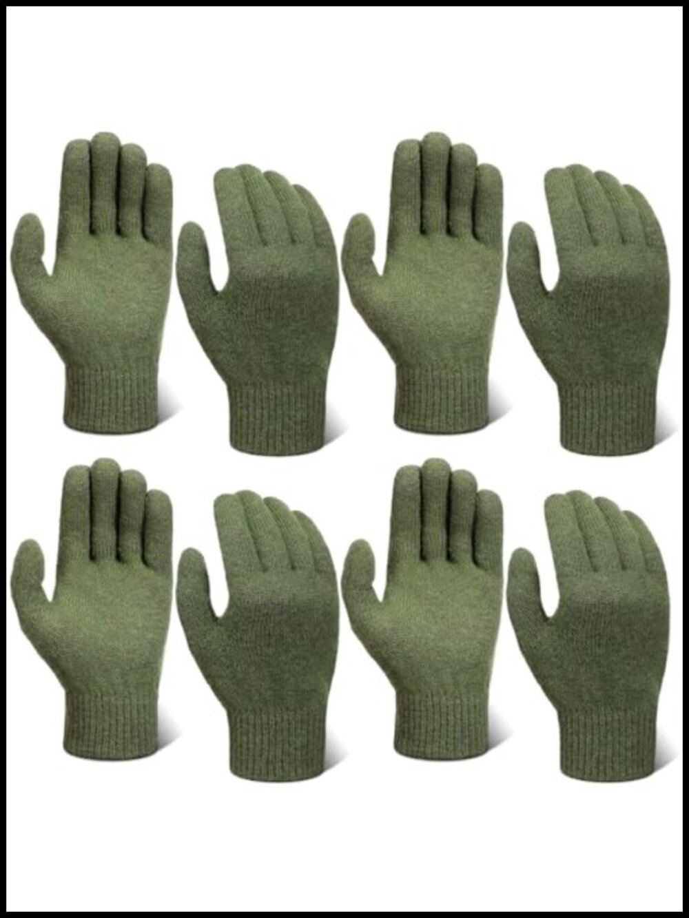 Wool Liner Gloves 4 Pairs Men Cold Weather Ski Outdoor Winter